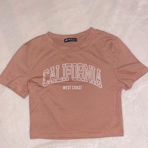 California West Coast Short Sleeve Crop Top